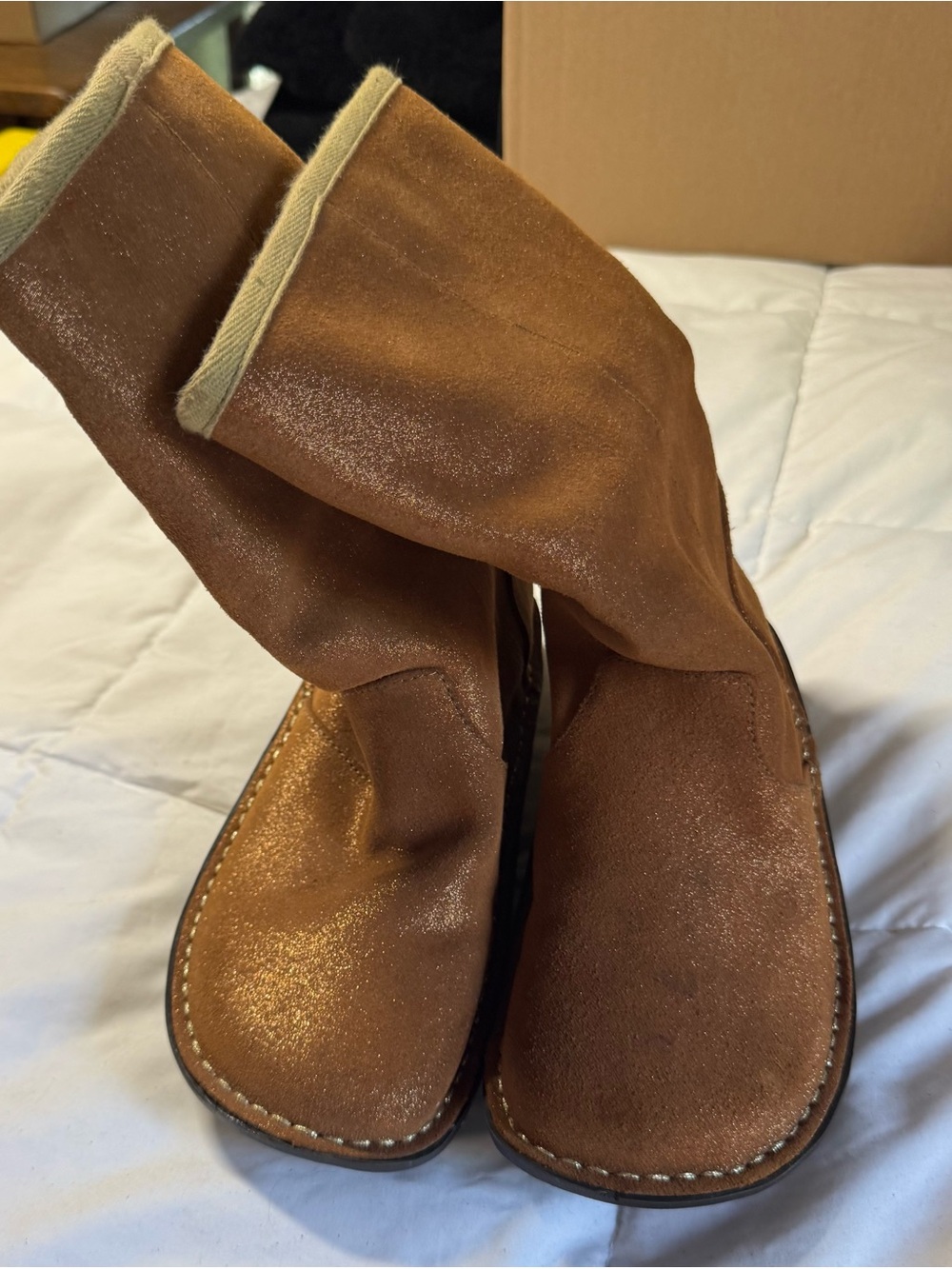 Alegria Women's Brown Suede Mid-Calf Boots